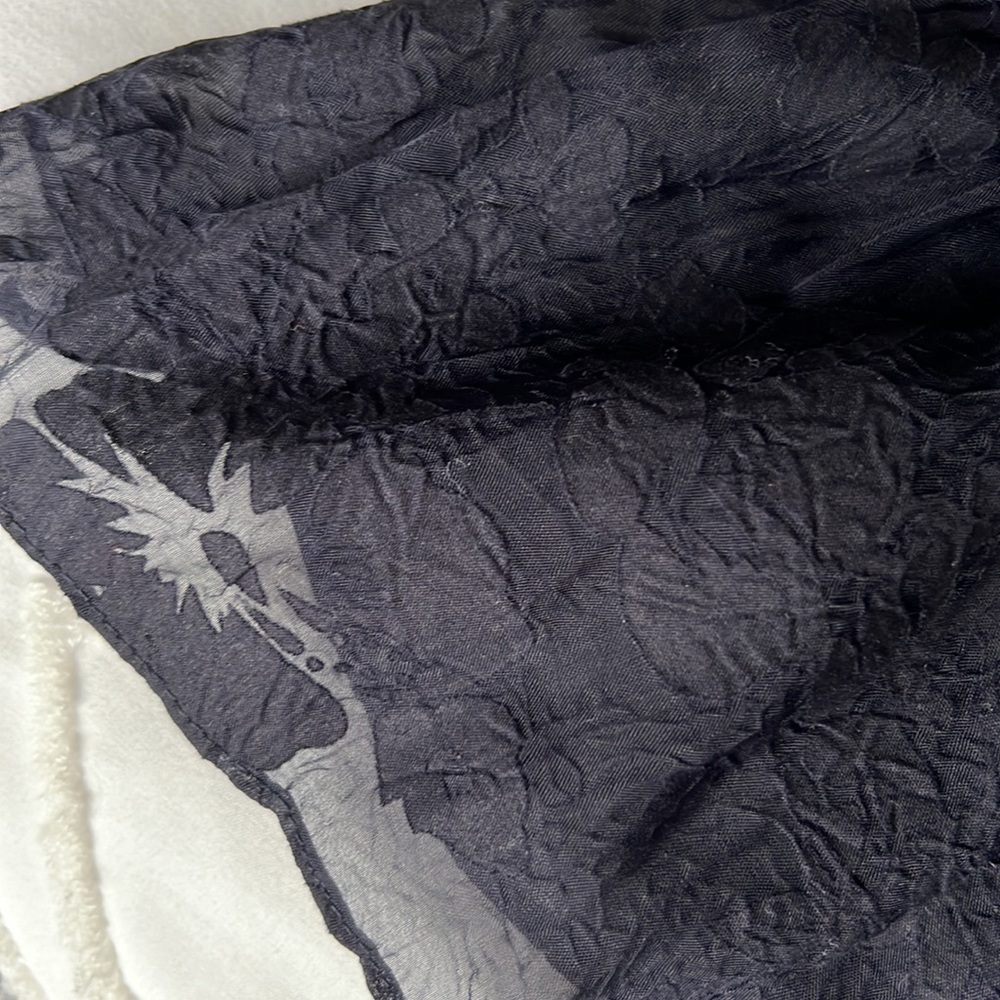 Blue Ruffle Sheer Blouse - Picture 4 of 6